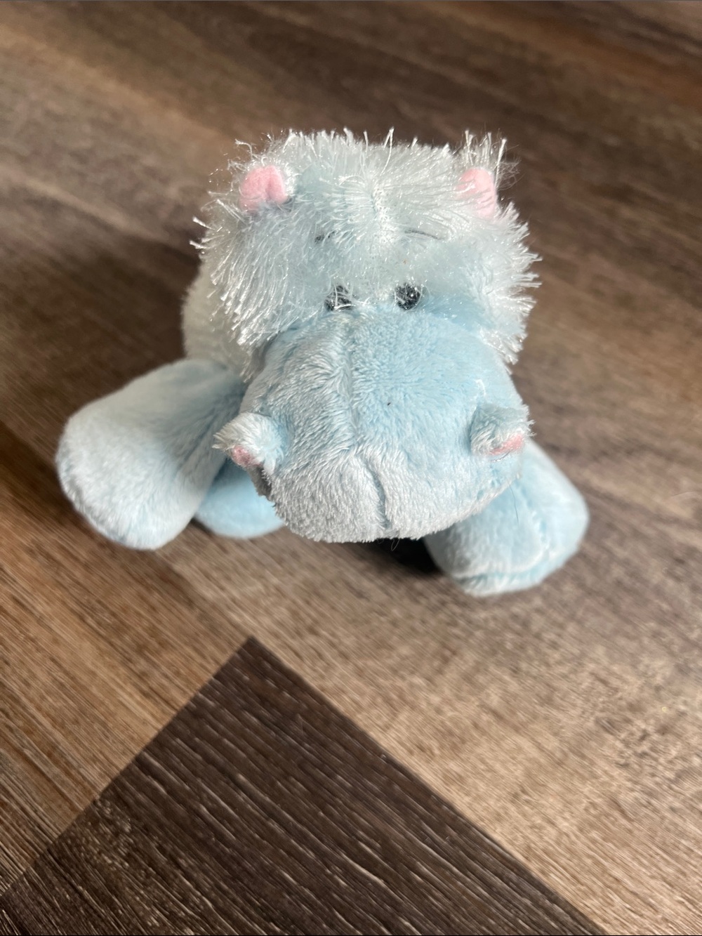 Plush Blue Hippo Stuffed Animal - Soft Light Blue Toy